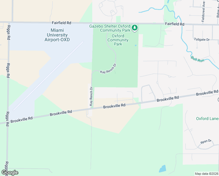 map of restaurants, bars, coffee shops, grocery stores, and more near 6610 Brookville Road in Oxford