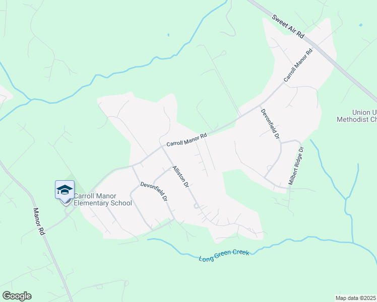 map of restaurants, bars, coffee shops, grocery stores, and more near 4711 Carroll Manor Road in Baldwin