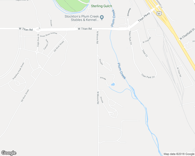 map of restaurants, bars, coffee shops, grocery stores, and more near 9553 North Moore Road in Littleton