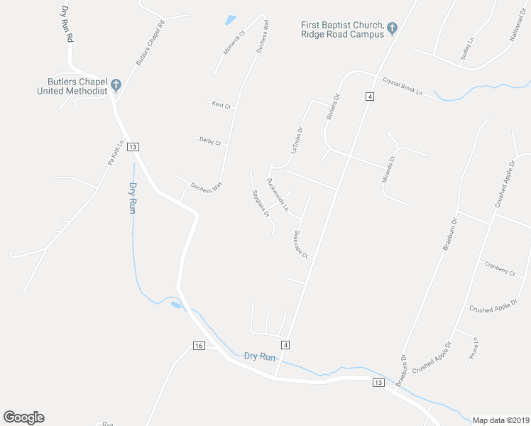 map of restaurants, bars, coffee shops, grocery stores, and more near 162 Spyglass Drive in Martinsburg