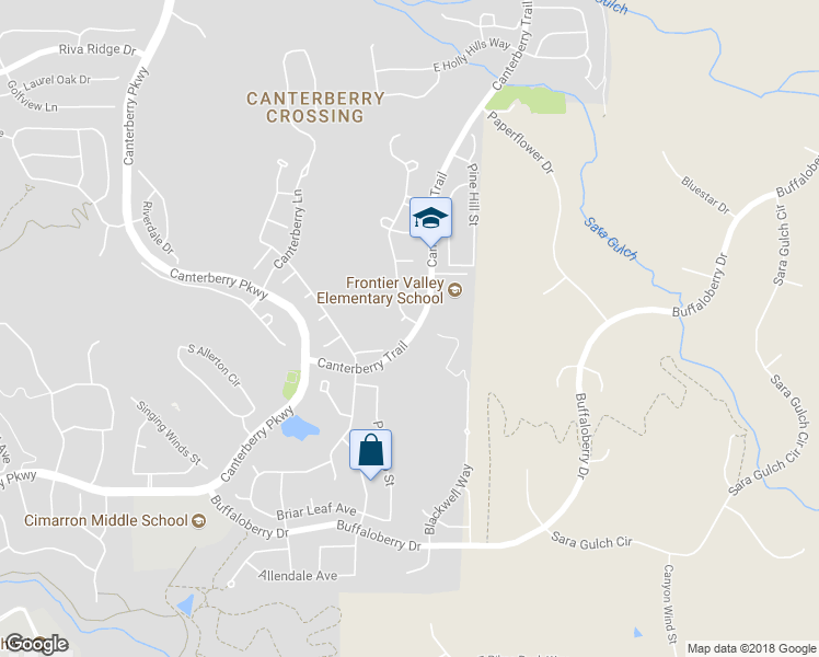 map of restaurants, bars, coffee shops, grocery stores, and more near 11929 Bent Oaks Street in Parker