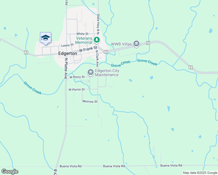 map of restaurants, bars, coffee shops, grocery stores, and more near 87 E Perrin St in Edgerton