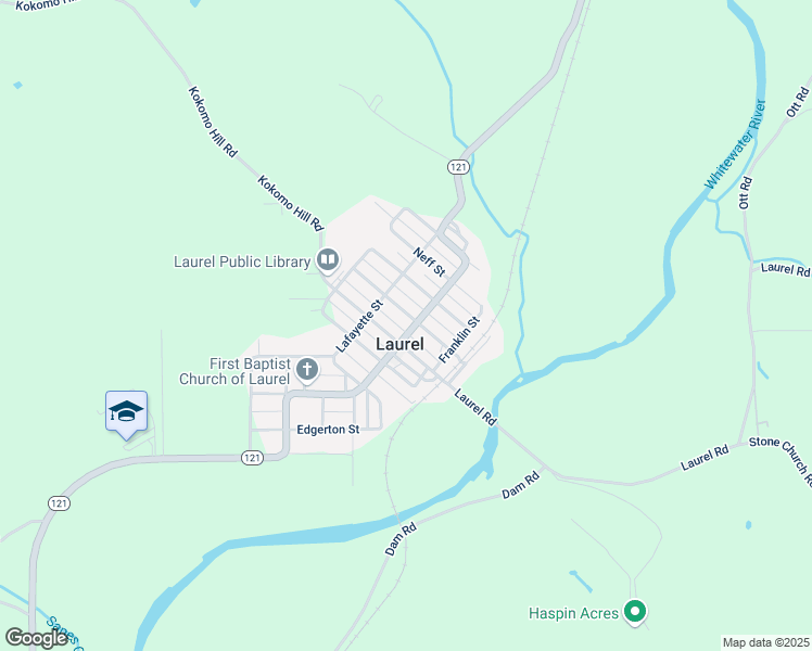 map of restaurants, bars, coffee shops, grocery stores, and more near in Laurel