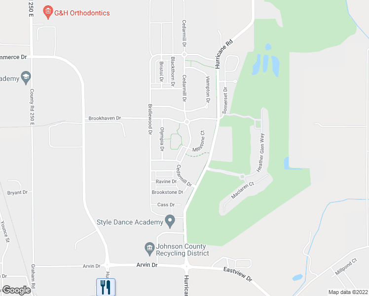 map of restaurants, bars, coffee shops, grocery stores, and more near 2148 Cedarmill Drive in Franklin