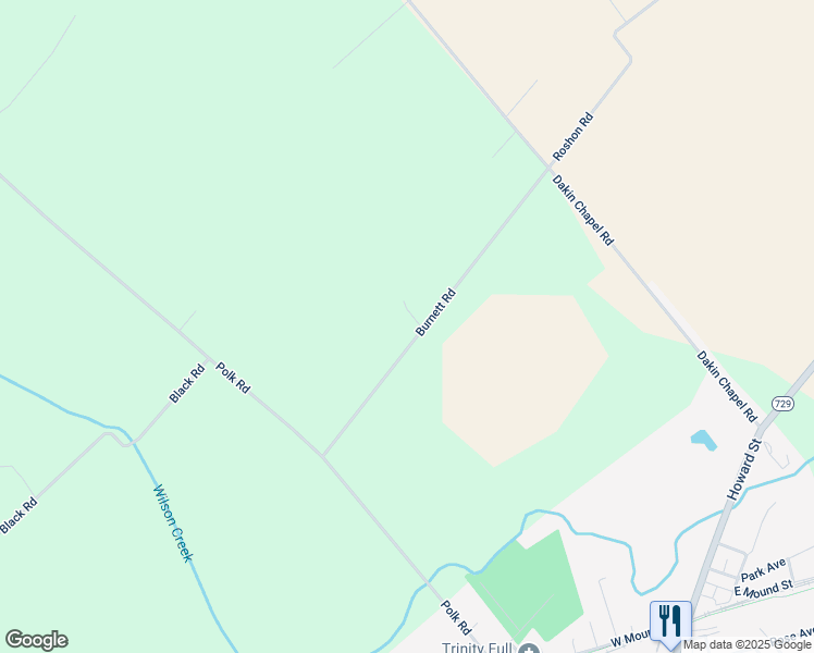 map of restaurants, bars, coffee shops, grocery stores, and more near 333 Burnett Road in Sabina