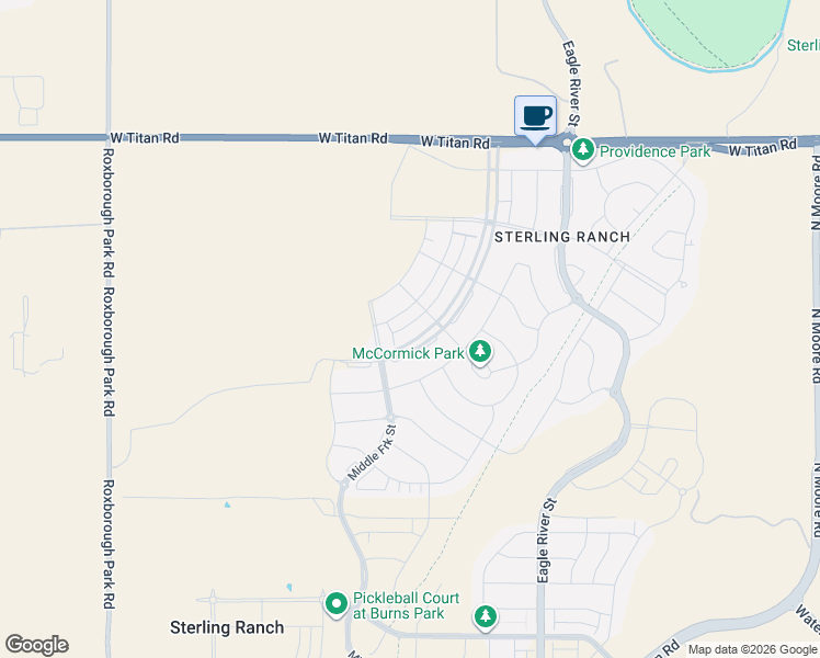 map of restaurants, bars, coffee shops, grocery stores, and more near 9622 Taylor River Circle in Littleton