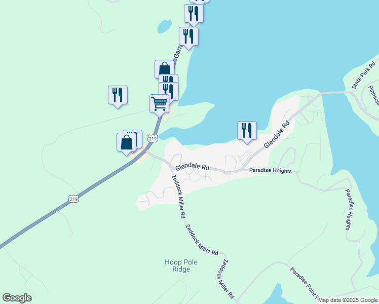 map of restaurants, bars, coffee shops, grocery stores, and more near 237 Glendale Road in Oakland