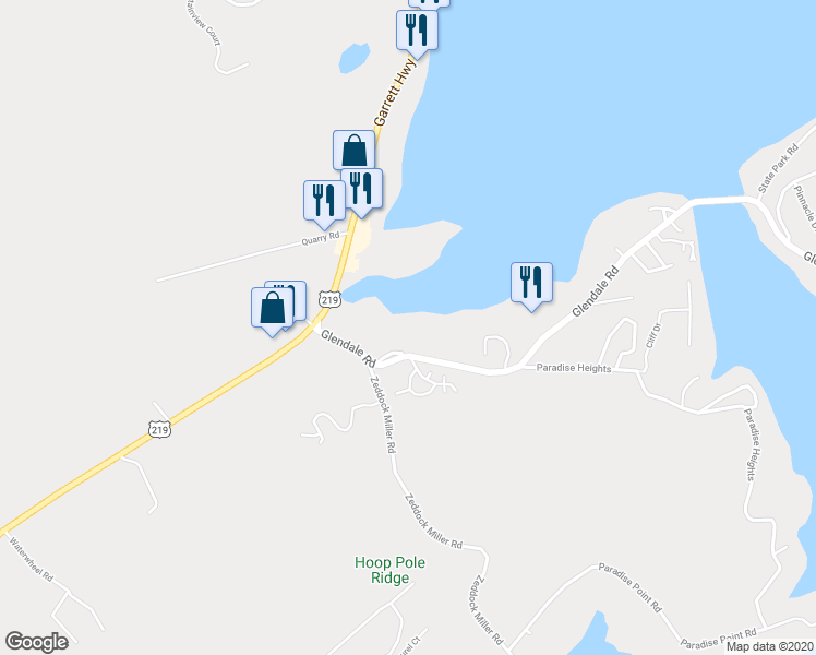 map of restaurants, bars, coffee shops, grocery stores, and more near 237 Glendale Road in Oakland