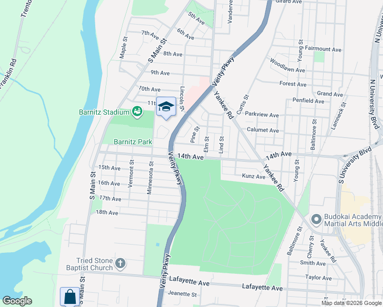 map of restaurants, bars, coffee shops, grocery stores, and more near 917 Delaware Avenue in Middletown