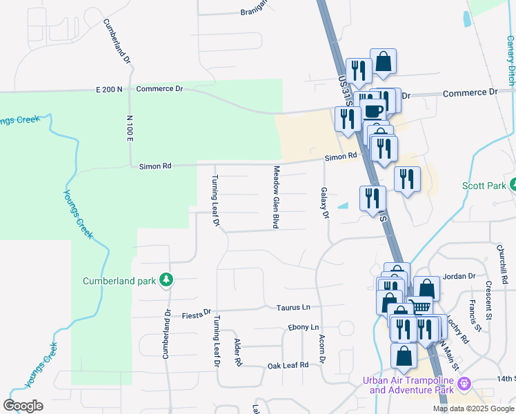 map of restaurants, bars, coffee shops, grocery stores, and more near 1121 Sunkiss Court in Franklin