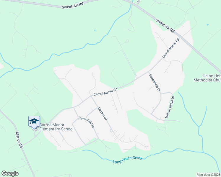 map of restaurants, bars, coffee shops, grocery stores, and more near 4718 Carroll Manor Road in Baldwin