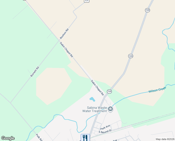 map of restaurants, bars, coffee shops, grocery stores, and more near 328 Dakin Chapel Road in Sabina