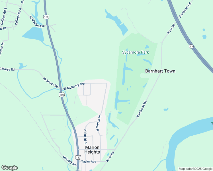 map of restaurants, bars, coffee shops, grocery stores, and more near 1600 West Mulberry Avenue in West Terre Haute