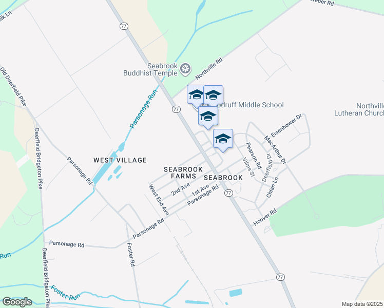 map of restaurants, bars, coffee shops, grocery stores, and more near 1803 4th Avenue in Bridgeton