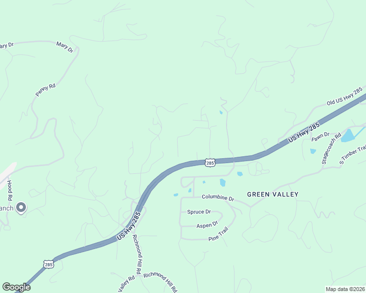 map of restaurants, bars, coffee shops, grocery stores, and more near 28730 Mountain View Road in Conifer