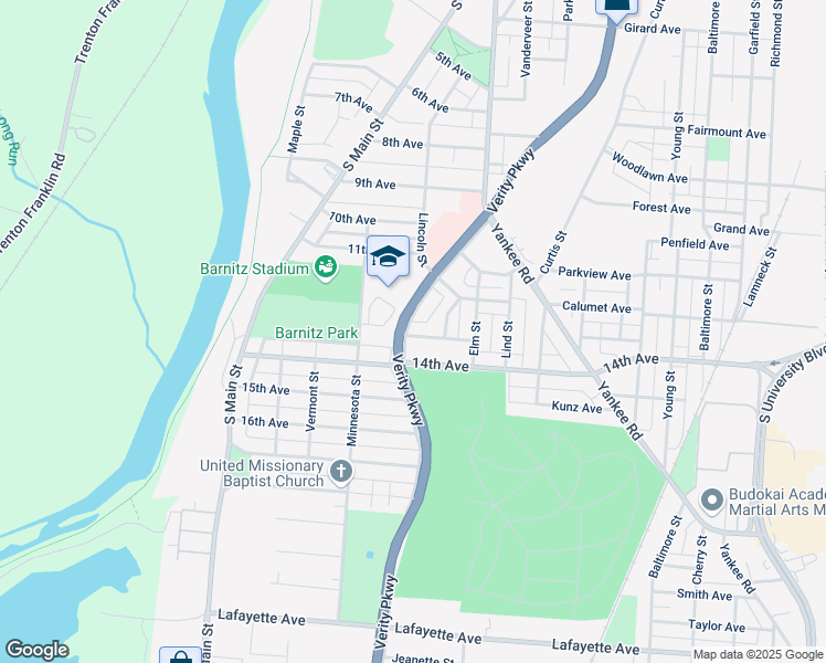 map of restaurants, bars, coffee shops, grocery stores, and more near 1231 Woodside Boulevard in Middletown