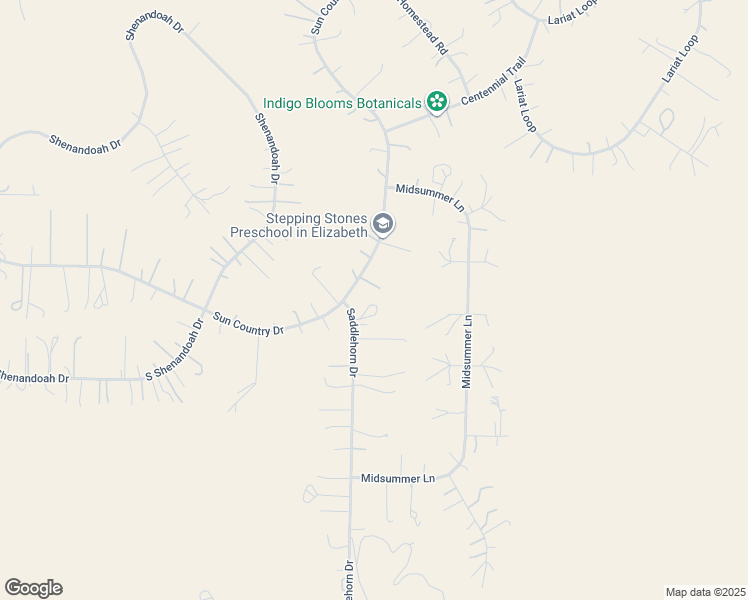 map of restaurants, bars, coffee shops, grocery stores, and more near 43806 Saddlehorn Drive in Elizabeth