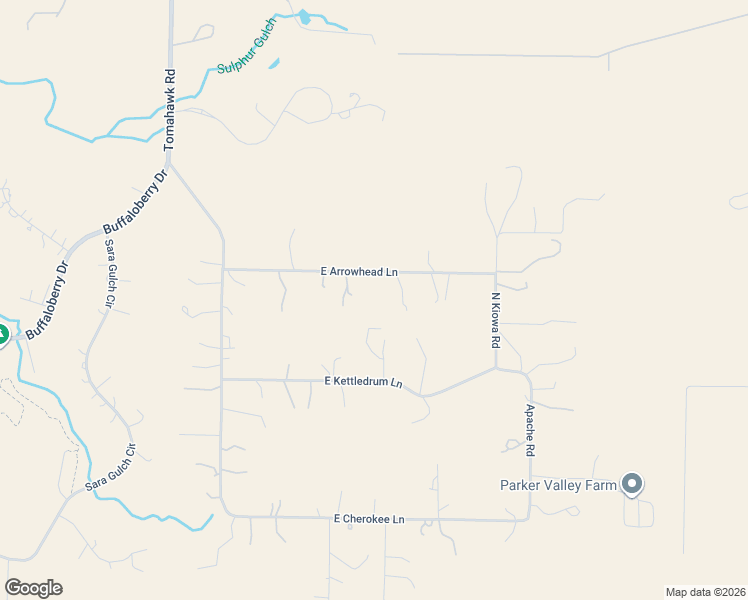 map of restaurants, bars, coffee shops, grocery stores, and more near 10406 East Arrowhead Lane in Parker