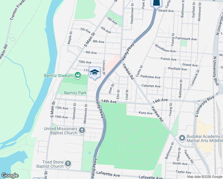 map of restaurants, bars, coffee shops, grocery stores, and more near 917 Delaware Avenue in Middletown