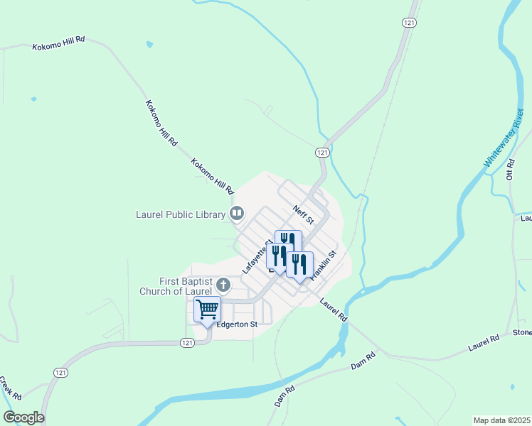 map of restaurants, bars, coffee shops, grocery stores, and more near 228 Conwell Street in Laurel