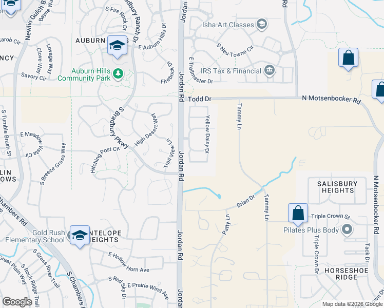 map of restaurants, bars, coffee shops, grocery stores, and more near 17014 Blue Indigo Lane in Parker