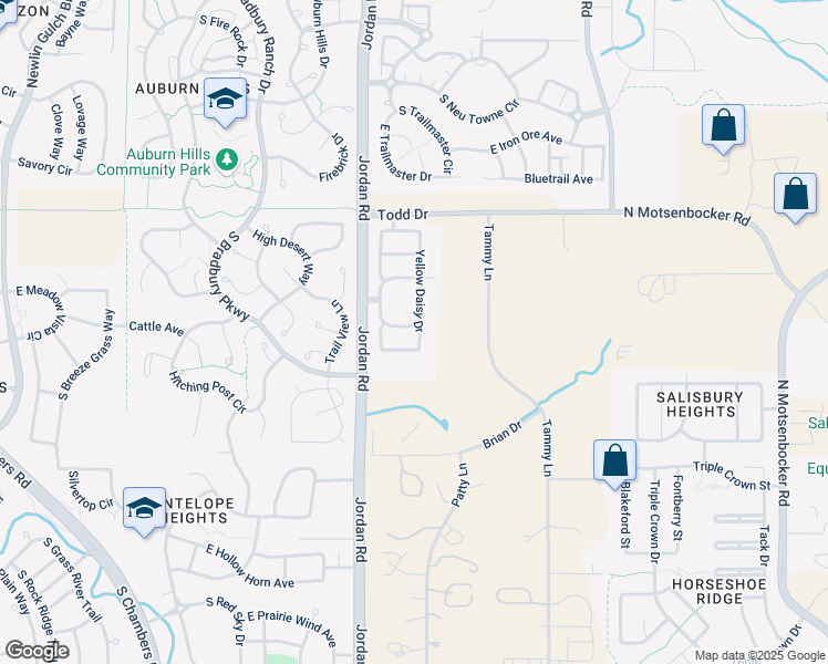 map of restaurants, bars, coffee shops, grocery stores, and more near 17084 Blue Indigo Lane in Parker