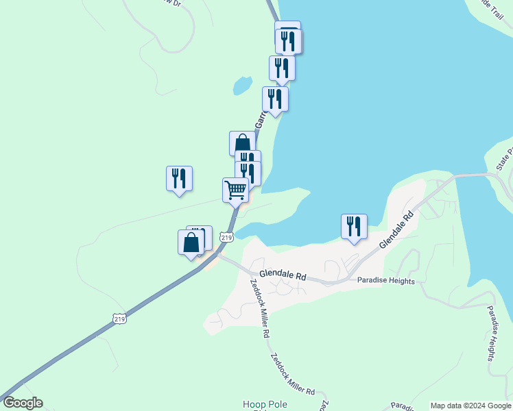 map of restaurants, bars, coffee shops, grocery stores, and more near 95 Arrowhead Lane in Oakland