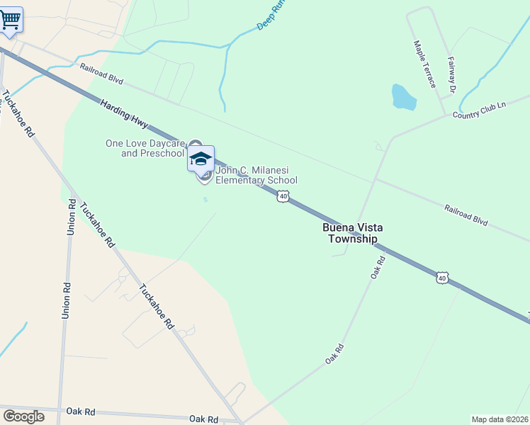map of restaurants, bars, coffee shops, grocery stores, and more near 914 Harding Highway in Buena