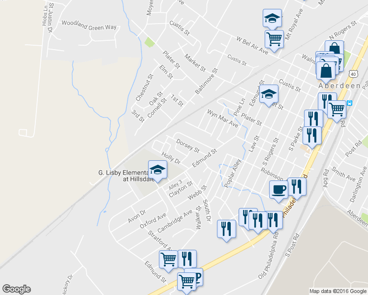 map of restaurants, bars, coffee shops, grocery stores, and more near 450 Dorsey Street in Aberdeen