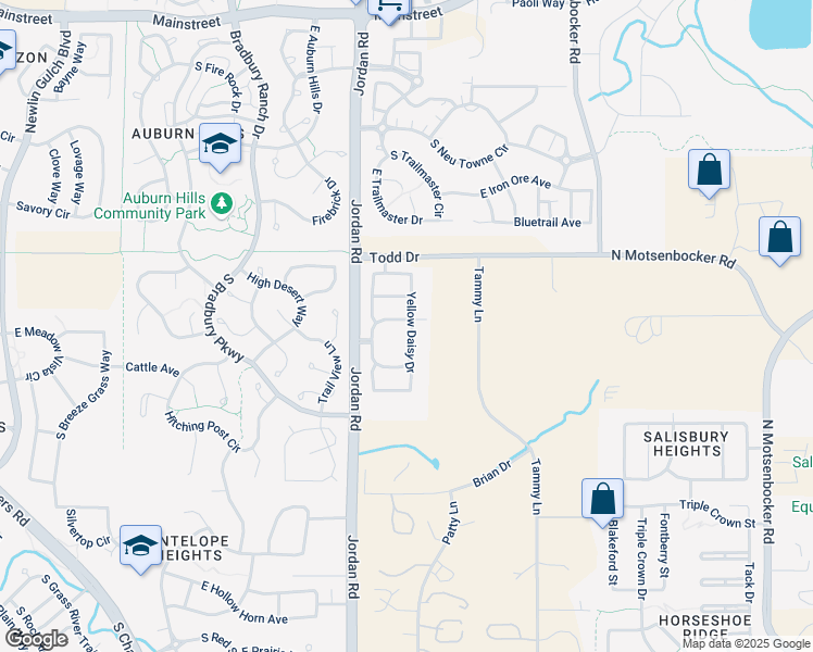 map of restaurants, bars, coffee shops, grocery stores, and more near 11605 Yellow Daisy Drive in Parker