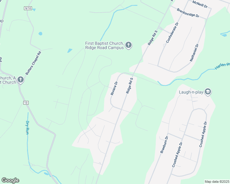 map of restaurants, bars, coffee shops, grocery stores, and more near 200 Riviera Drive in Martinsburg