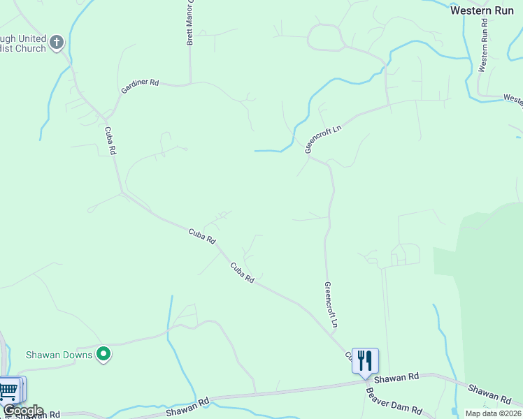 map of restaurants, bars, coffee shops, grocery stores, and more near 13739 Cuba Road in Cockeysville