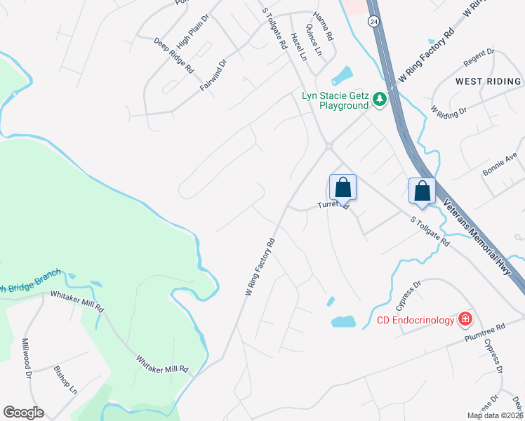map of restaurants, bars, coffee shops, grocery stores, and more near 1257 Colonnade Lane in Bel Air