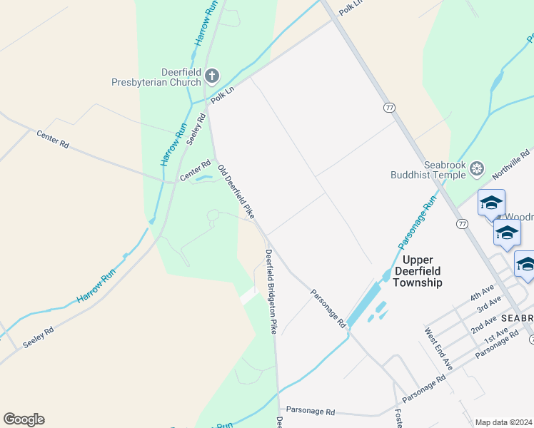 map of restaurants, bars, coffee shops, grocery stores, and more near 478 Old Deerfield Pike in Bridgeton