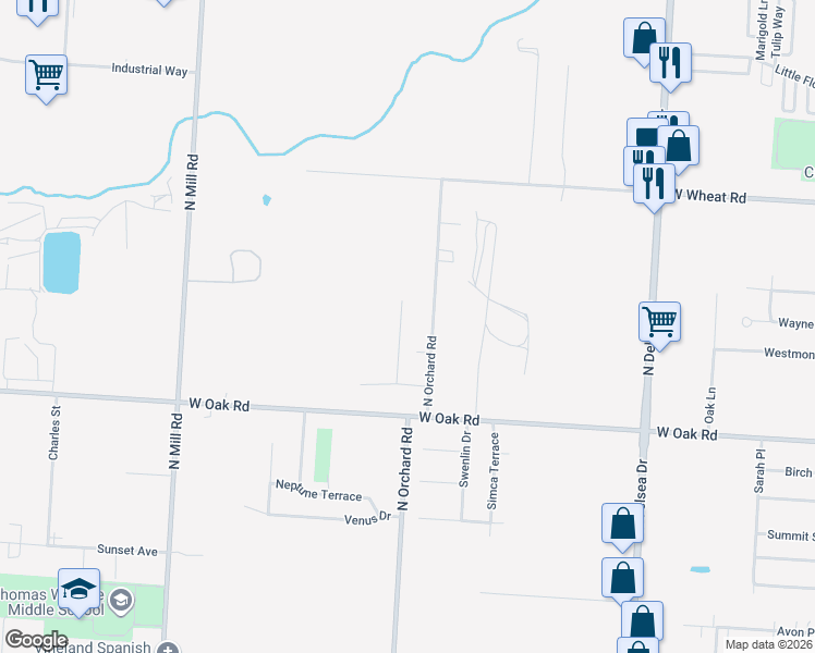 map of restaurants, bars, coffee shops, grocery stores, and more near 1349 Heights Place in Vineland
