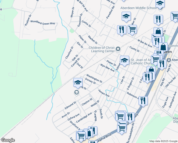 map of restaurants, bars, coffee shops, grocery stores, and more near 478 Bonnett Street in Aberdeen