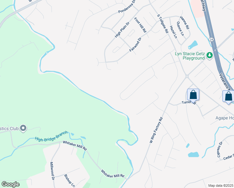 map of restaurants, bars, coffee shops, grocery stores, and more near 662 Iron Gate Road in Bel Air