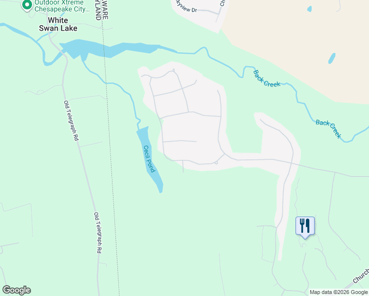 map of restaurants, bars, coffee shops, grocery stores, and more near 104 Anna Court in Middletown