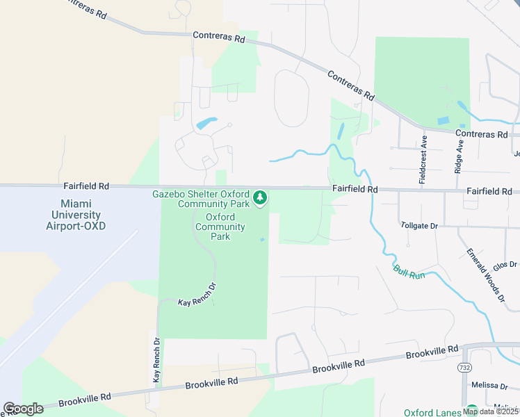 map of restaurants, bars, coffee shops, grocery stores, and more near 6801 Fairfield Road in Oxford