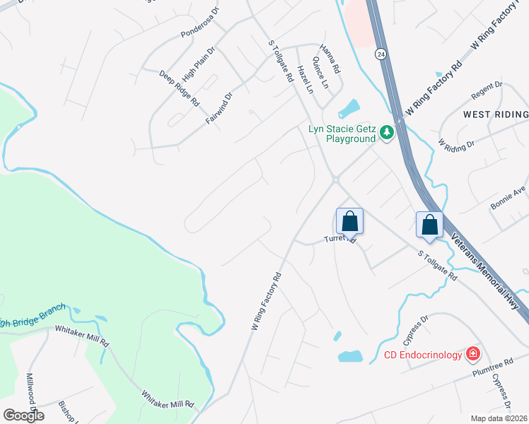 map of restaurants, bars, coffee shops, grocery stores, and more near 601 Buggy Ride Road in Bel Air