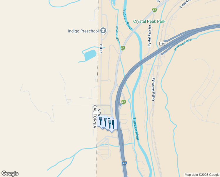 map of restaurants, bars, coffee shops, grocery stores, and more near 560 3rd Street in Verdi