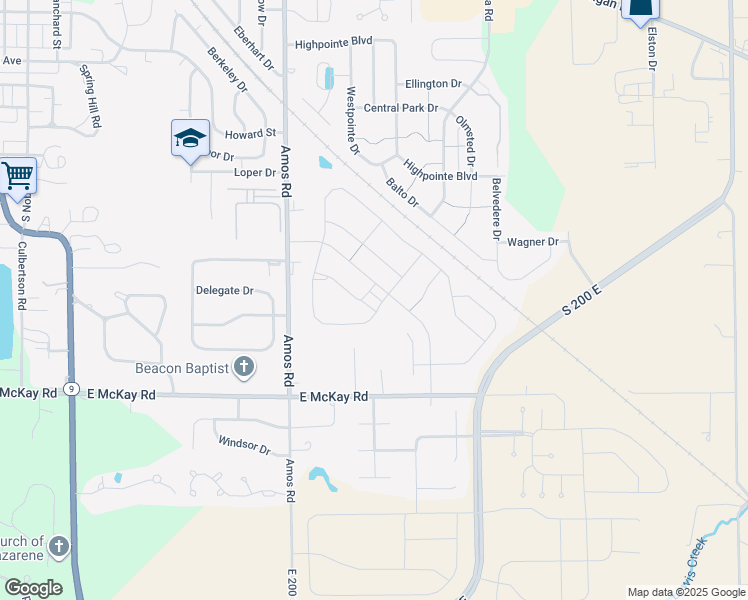 map of restaurants, bars, coffee shops, grocery stores, and more near 1691 Shelton Drive in Shelbyville