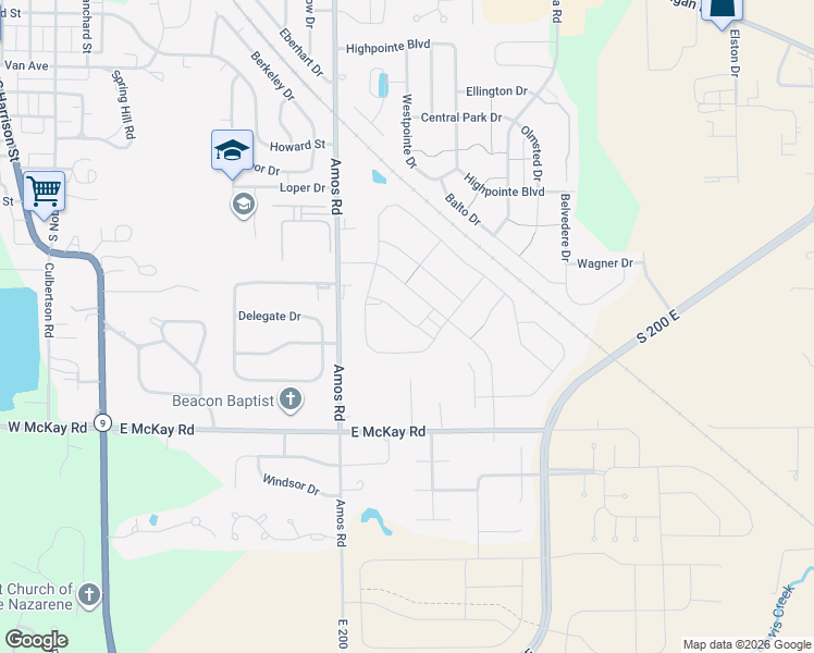 map of restaurants, bars, coffee shops, grocery stores, and more near 1749 WICHMAN Lane in Shelbyville