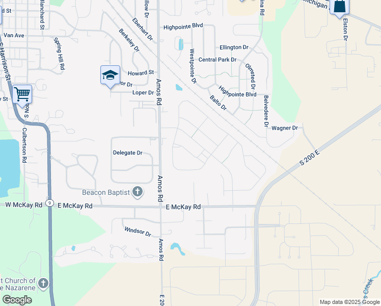map of restaurants, bars, coffee shops, grocery stores, and more near 1640 Shelton Drive in Shelbyville