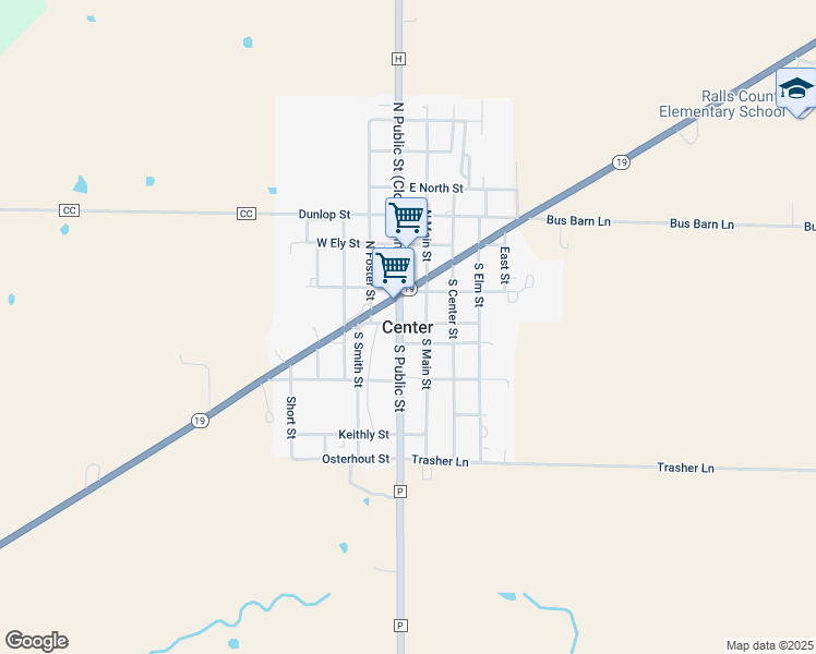 map of restaurants, bars, coffee shops, grocery stores, and more near in Center