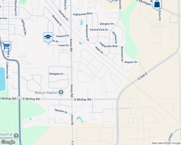map of restaurants, bars, coffee shops, grocery stores, and more near 1686 Shelton Drive in Shelbyville