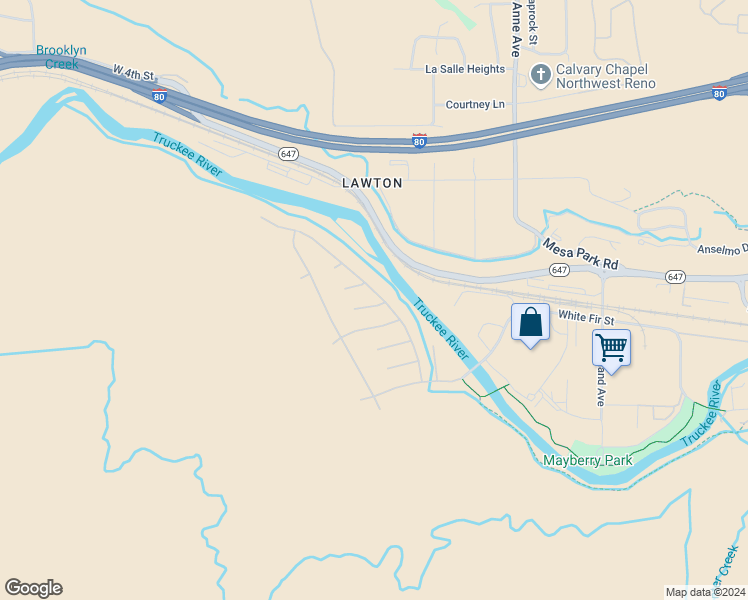 map of restaurants, bars, coffee shops, grocery stores, and more near 8709 Stonefly Court in Reno