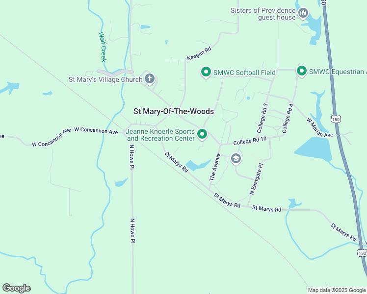 map of restaurants, bars, coffee shops, grocery stores, and more near Maryvale Lane in West Terre Haute