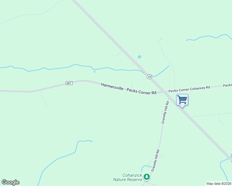 map of restaurants, bars, coffee shops, grocery stores, and more near 583 Harmersville - Pecks Corner Road in Bridgeton