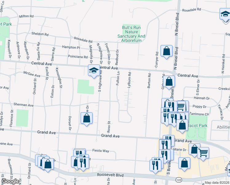 map of restaurants, bars, coffee shops, grocery stores, and more near 206 Fulton Ln in Middletown